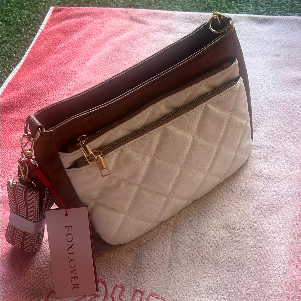 Foxlover Brown and White crossbody Women's Bag